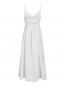 Savani long linen dress white 