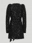 Sequins mini wrap dress black 