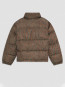 Slogan moiré puffer jacket khaki 