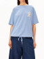 Drawstring t-shirt soft blue 