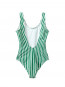 Stripe swim suit posy green 
