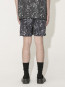 Chrome tribal printed track shorts silver 