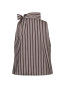 Veda wide stripe top dk brown 