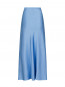 Vicky heavy sateen skirt smoke blue 