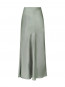Vicky heavy sateen skirt smoke green 