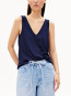 Vneck top tinted navy M
