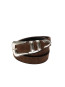 Western suede silver belt dk brown 