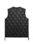 Military v neck w zip down vest black 