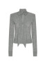 Wool bow ls top frost grey 