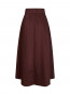 Yara long poplin skirt burgundy 