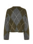 Zelie-m brush artwork pullover argyle olive 