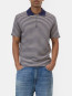 Zipped knit polo dark night 