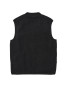 Zip waistcoat wool fleece black 