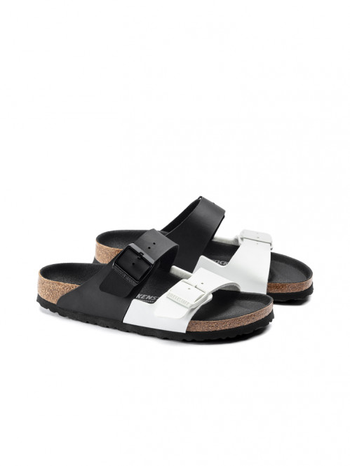 Arizona split sandals black white 