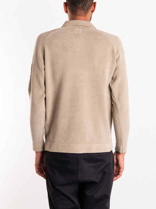 Chenille cotton polo knit vin khaki 