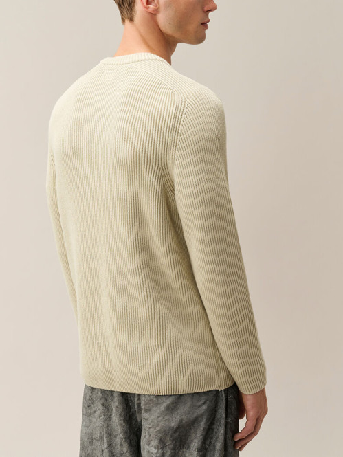 Crew neck full rib knit silver birch 