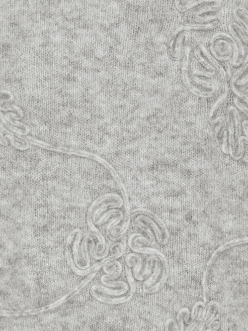 3d flower knit lt grey melange 