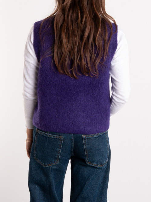 East 19m cardigan violet chine M
