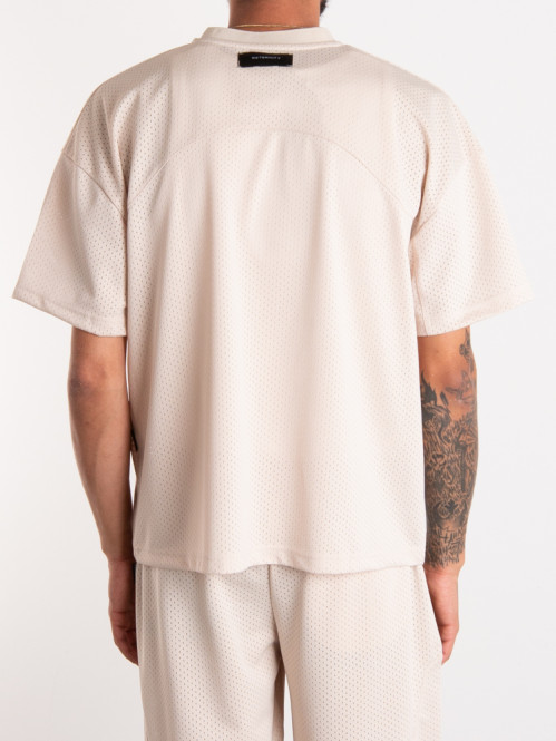 Creative dept logo mesh t-shirt cream 