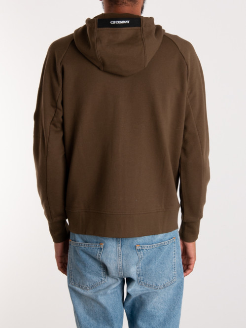 Diagonal raised fleece full zip ivy green 