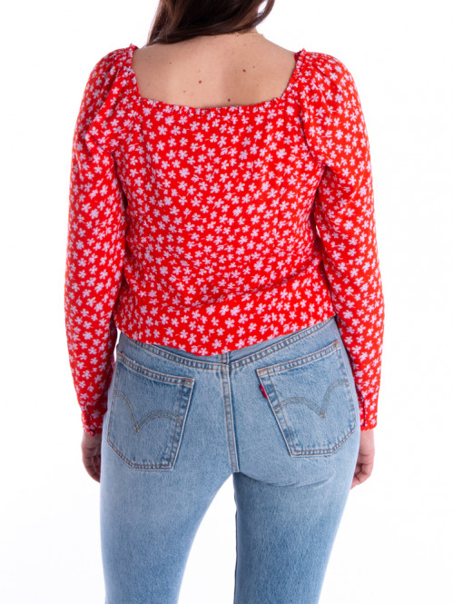 Ricki bright flower blouse red 