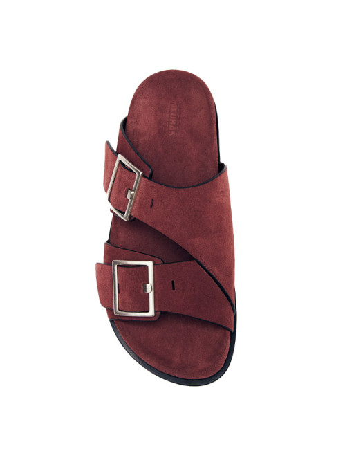 Alba sandals suede burgundy leather 