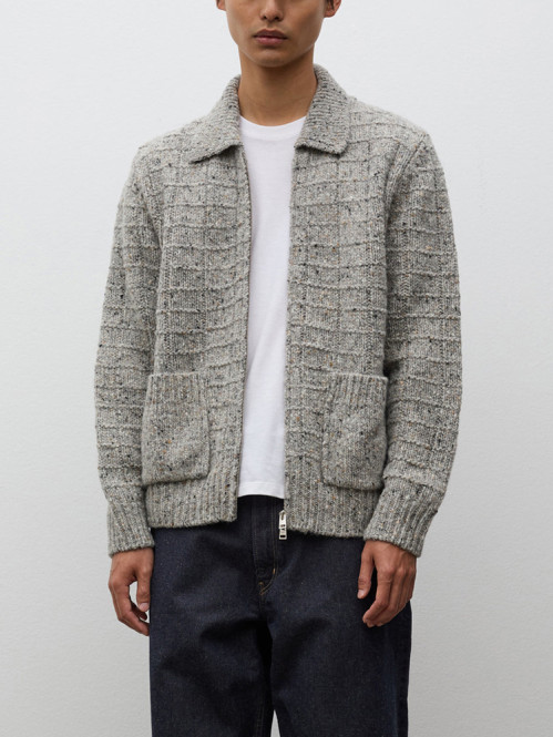 Aldrup donegal square cardigan lt grey mel 