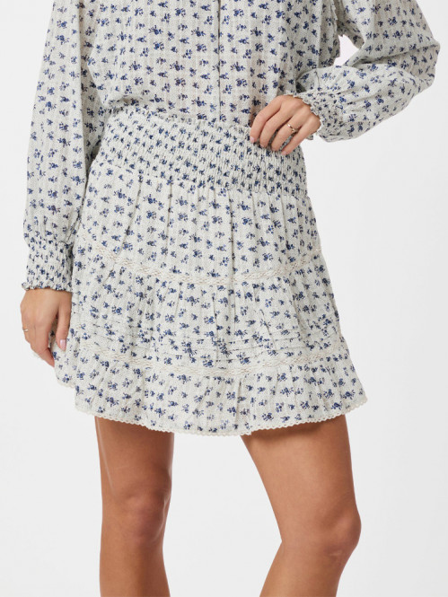 Alett dot flower skirt blue 