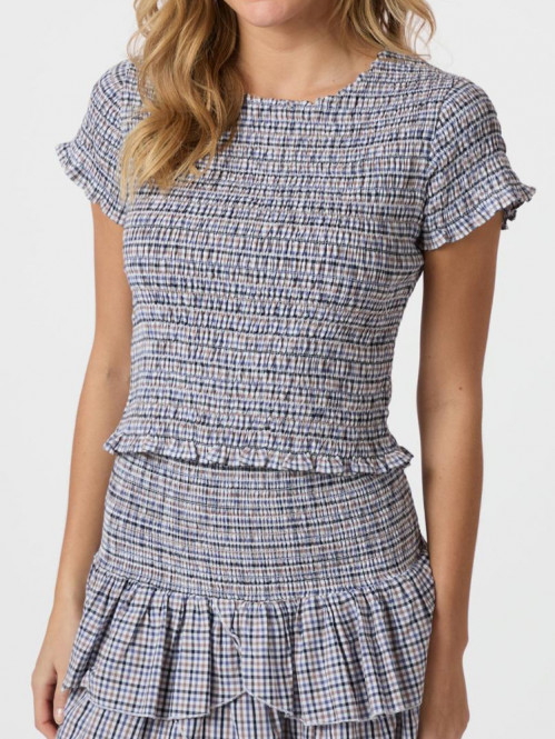 Aletta double check top blue 