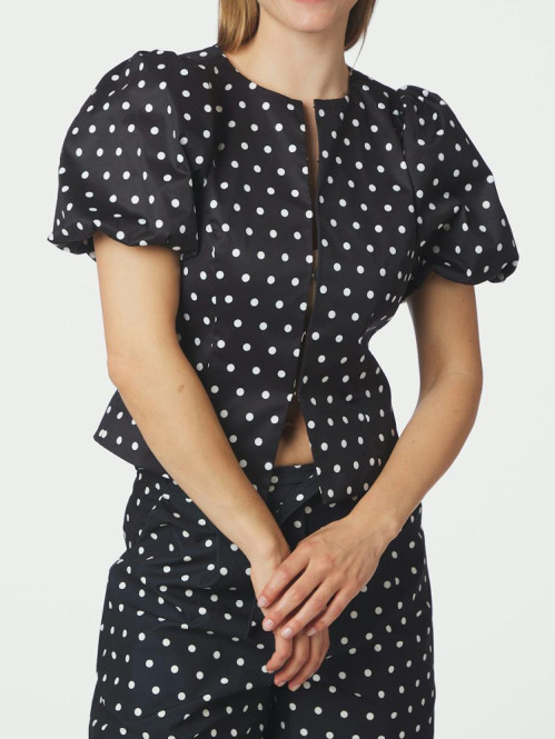 Anela dot blouse black 
