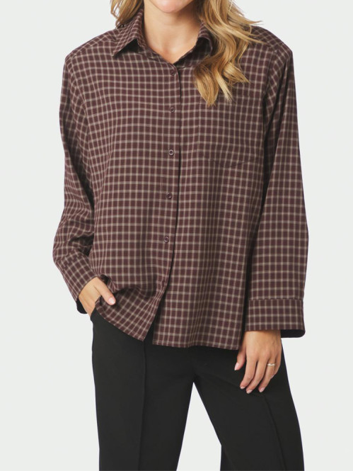 Anella check shirt choco 