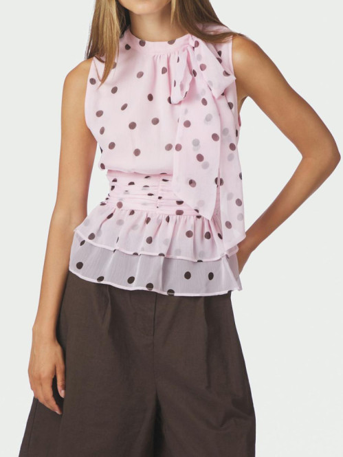 Ansol big dot top light pink 