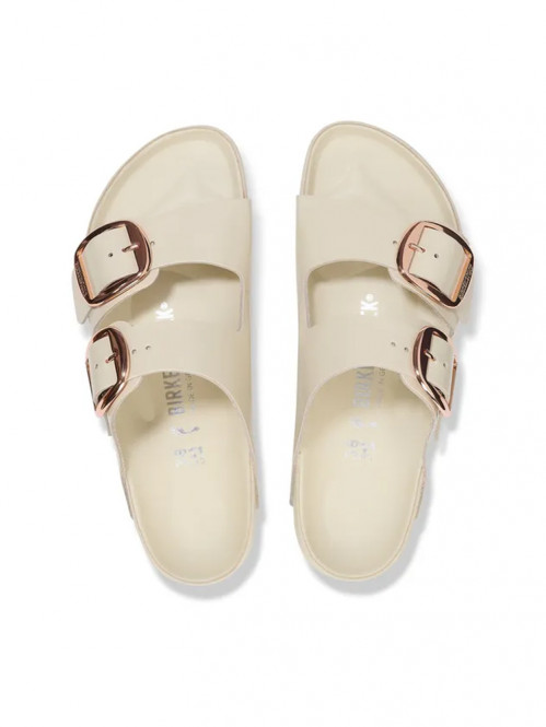 Arizona big buckle sandals patent ecru 