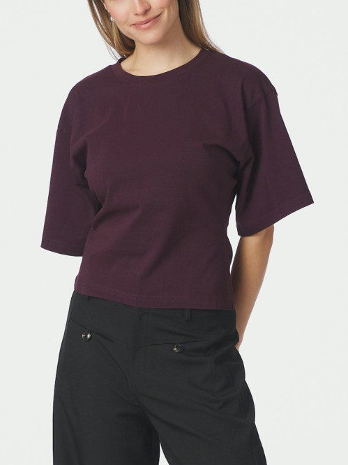 Asha boxy t-shirt bordeaux 