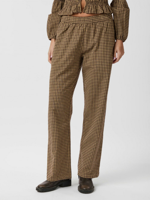 Astra check pants brown M
