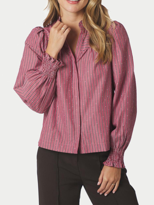 Astrida soft stripe blouse dk rose 