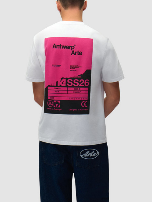 Pink serial t-shirt white 
