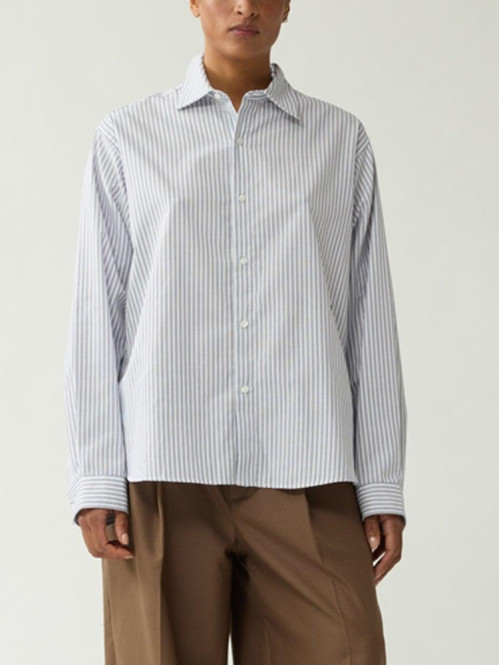 Beach shirt white black stripe 