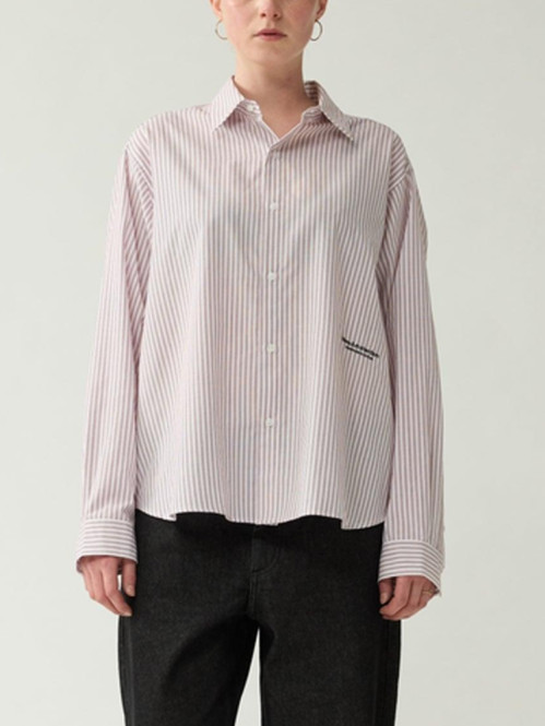 Beach shirt white red stripe 