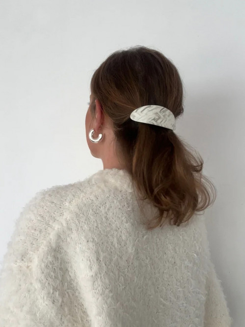 Barrette clip beige swirl 