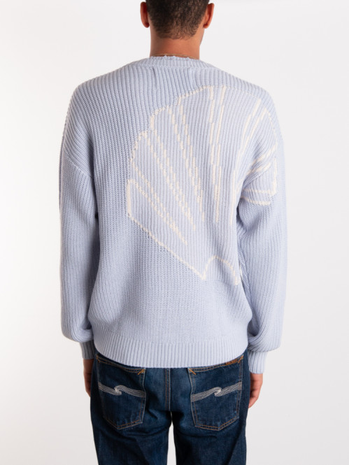 Big logo crewneck knit baby blue 