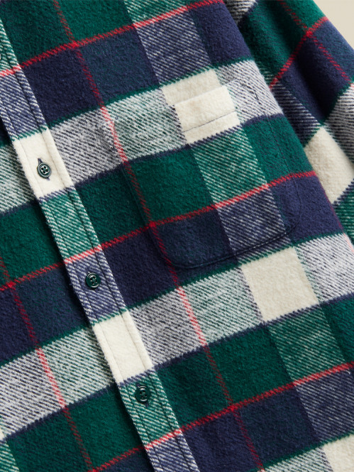 Bottle flannel shirt check green 