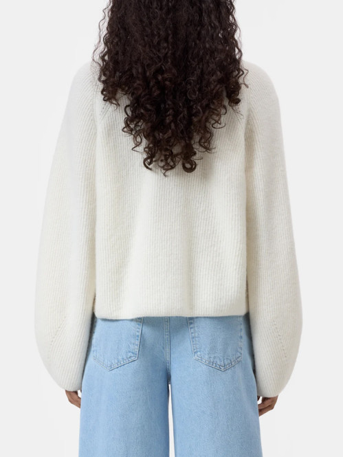 W knit crew neck pullover whipped S