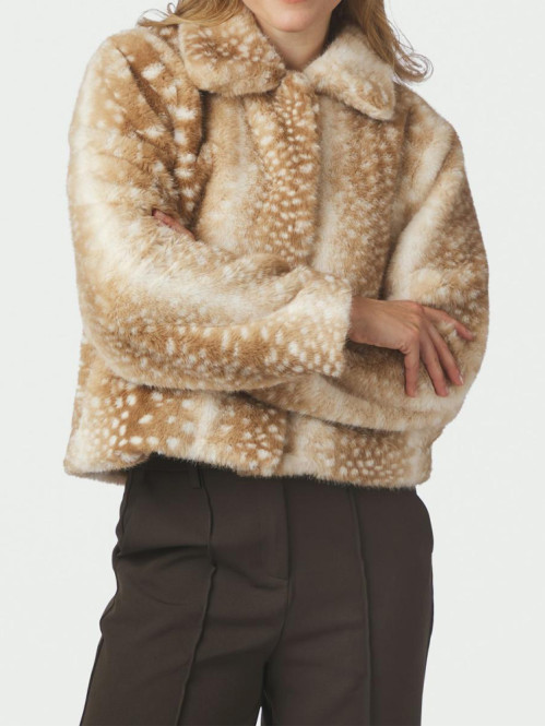 Camina faux fur jacket beige 