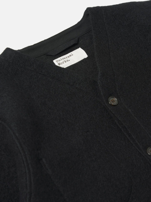 Cardigan wool fleece black L