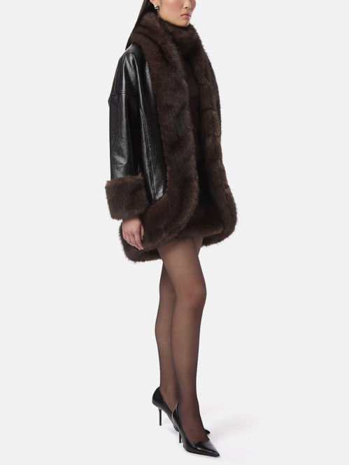 Carrie croc coat black 