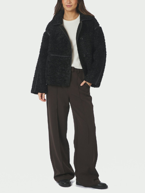 Castor faux fur jacket black 
