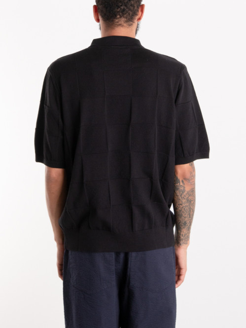 SS checker polo shirt black 