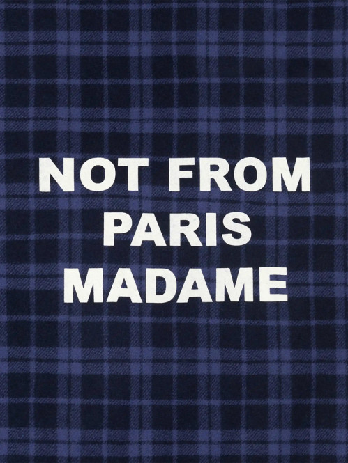 Check flannel jacket with slogan navy 