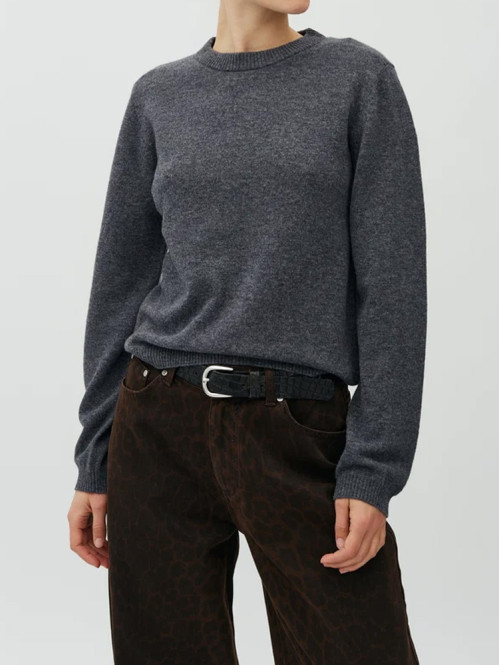 Christin-m aurely knit pullover dk grey mel 